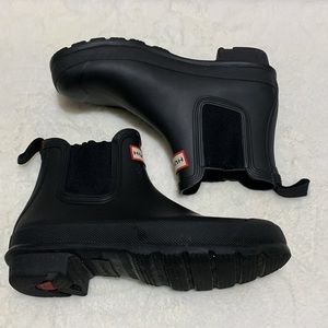 Hunter original Chelsea ankle rain boots matte black size 7